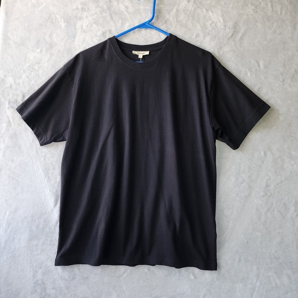 Madewell Oversized Tee Shirt Womens Small Relaxed Jet Black Cotton Jersey NWT